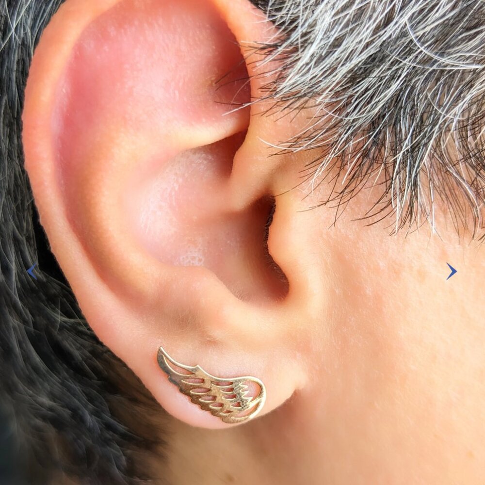 18k Gold Angel Wing Earrings
